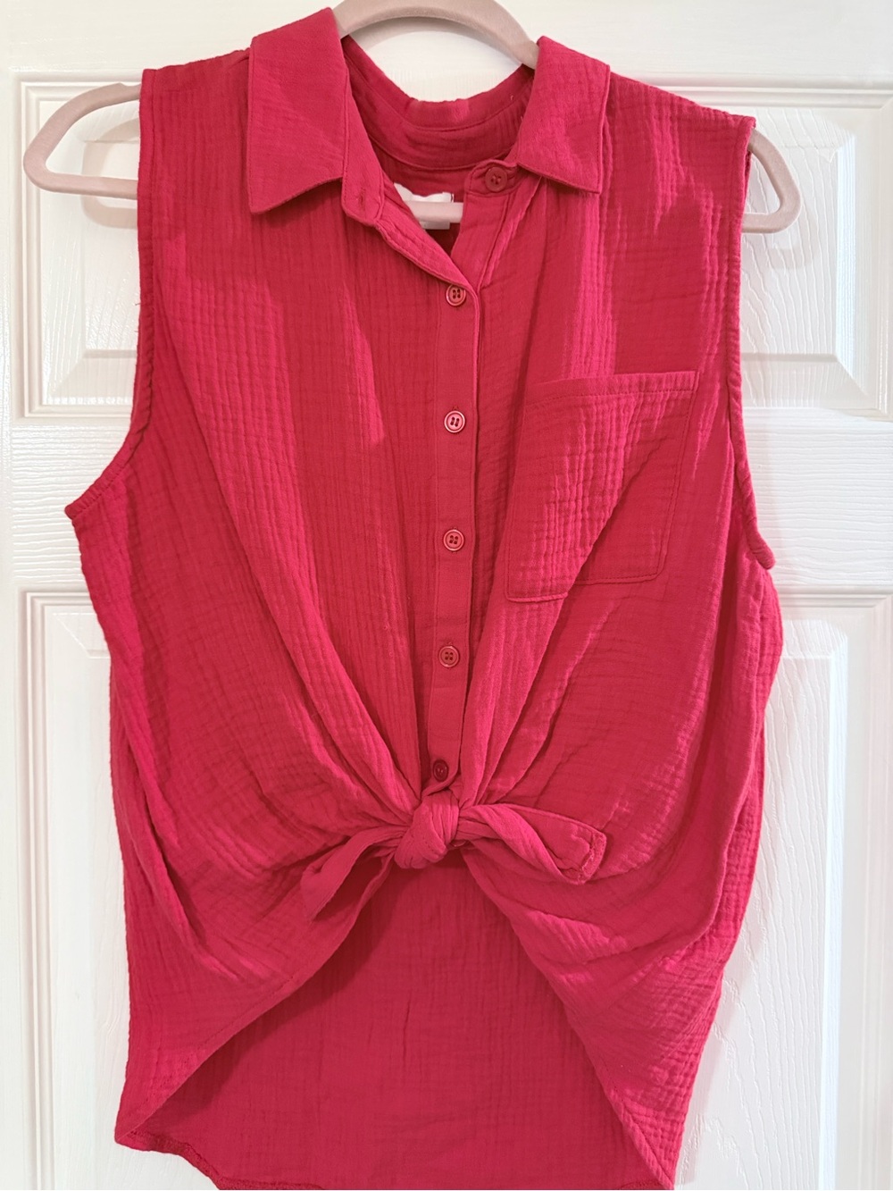 Belk True Red Women's Button-Front Shirt